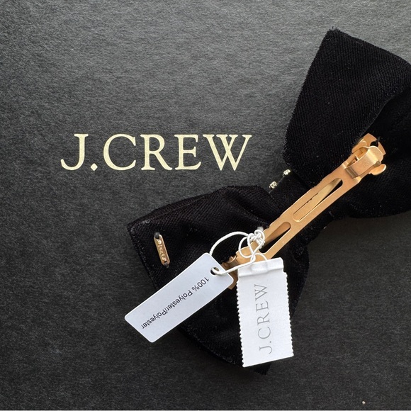J. Crew Velvet bow clip with crystals - Picture 5 of 5